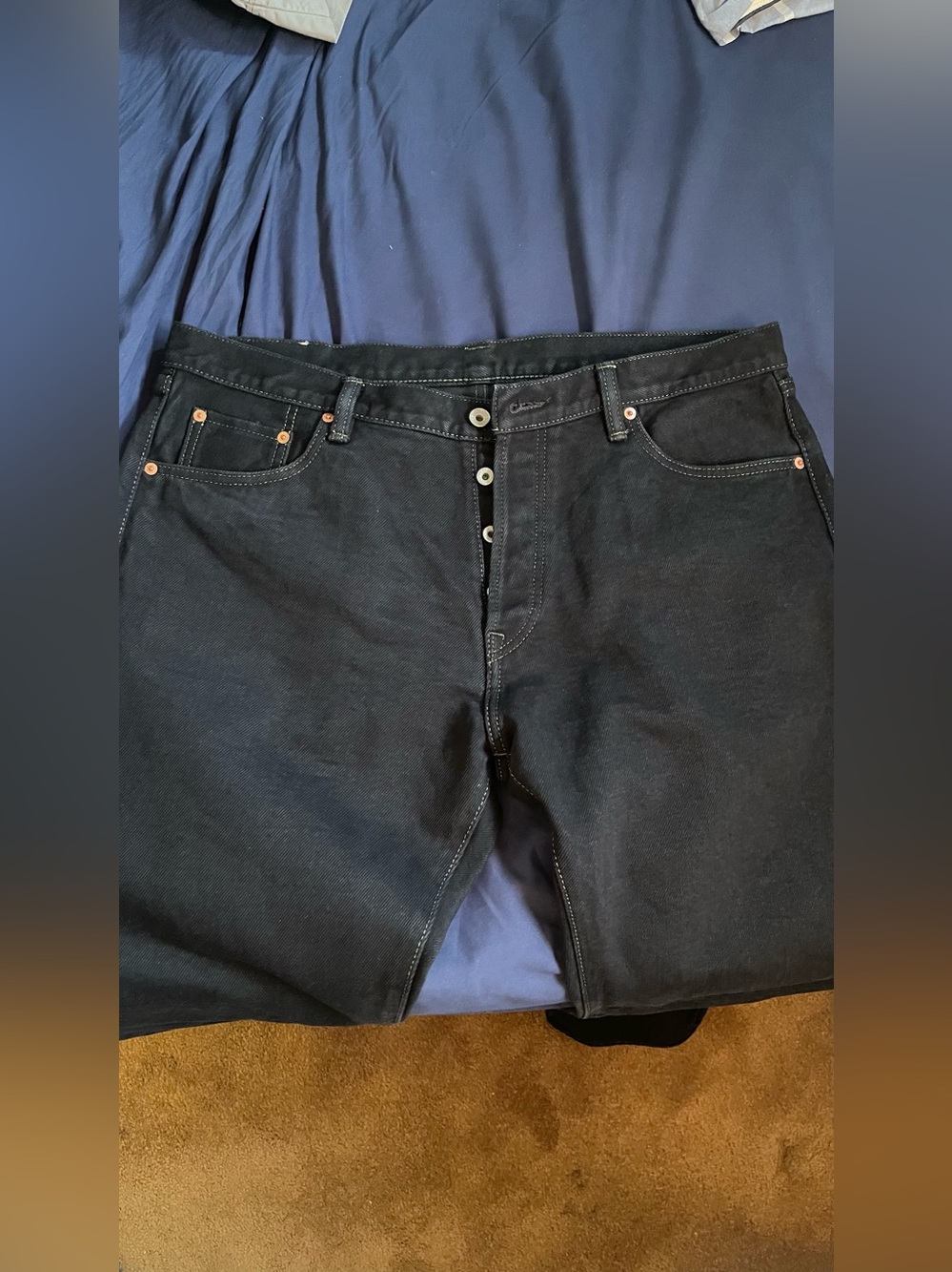 Iron Heart IH634S-B 21oz Indigo Overdyed Selvedge Straight Denim Jeans 40x36 NWT - Picture 5 of 8
